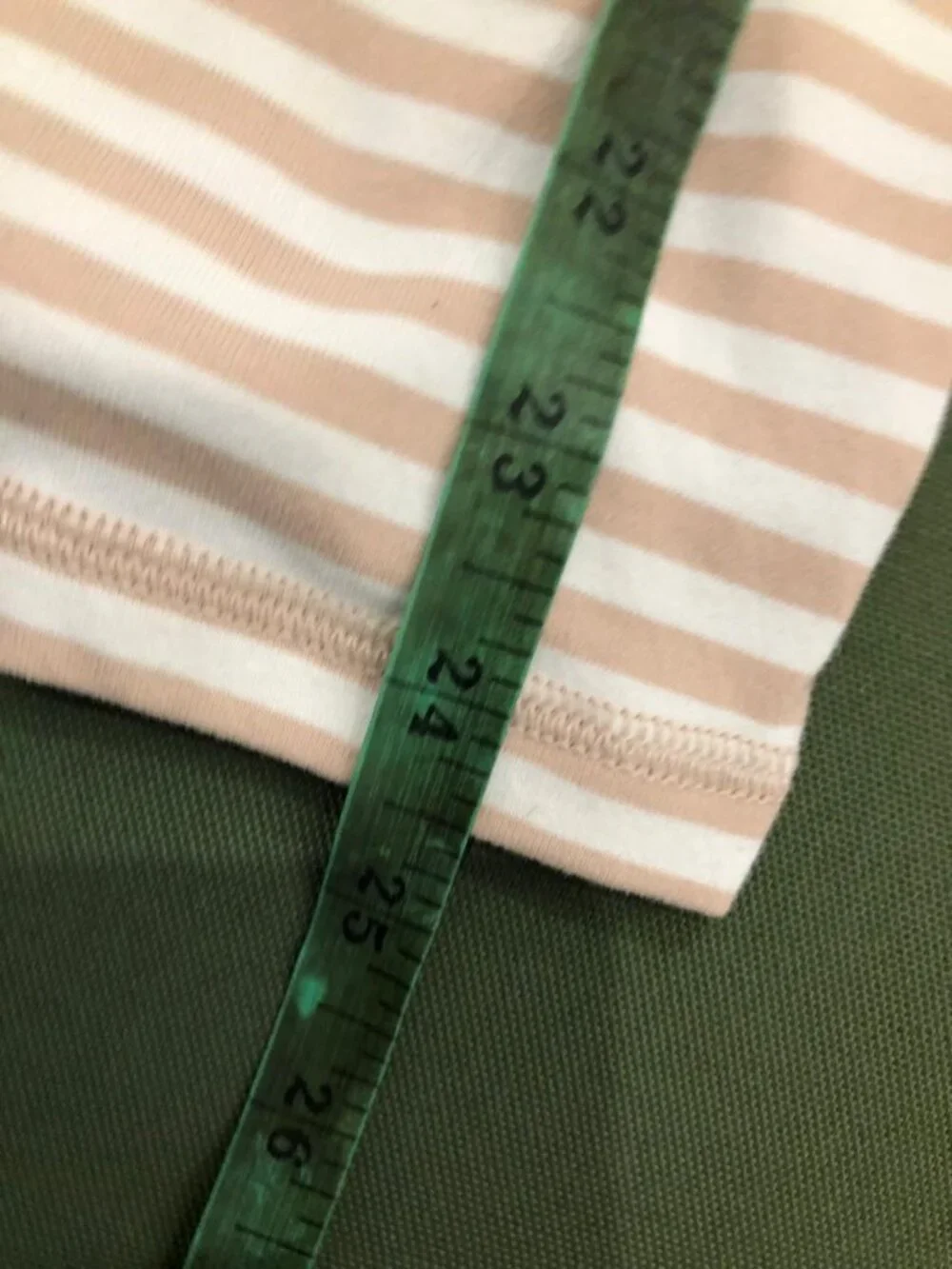Lululemon Power Y Tank | Blush Pink & White Stripe | Built-In Bra